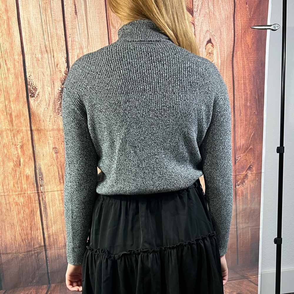 Liz Claiborne black marbled long sleeve turtleneck size M - Picture 4 of 11